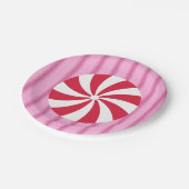 Leuk en Fancy Roze Kerst Peppermint Snoep Papieren Bordje (Gekanteld)