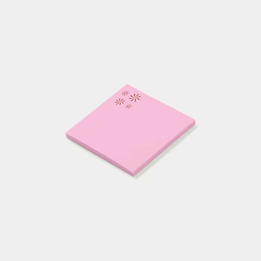 Leuk en Fancy Roze Kerst Peppermint Snoep Post-it® Notes (Schuin)