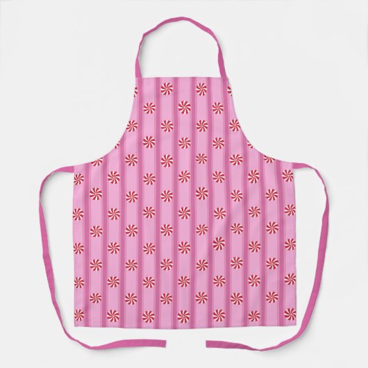 Leuk en Fancy Roze Kerst Peppermint Snoep Schort (Voorkant)