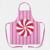 Leuk en Fancy Roze Kerst Peppermint Snoep Schort (Voorkant)