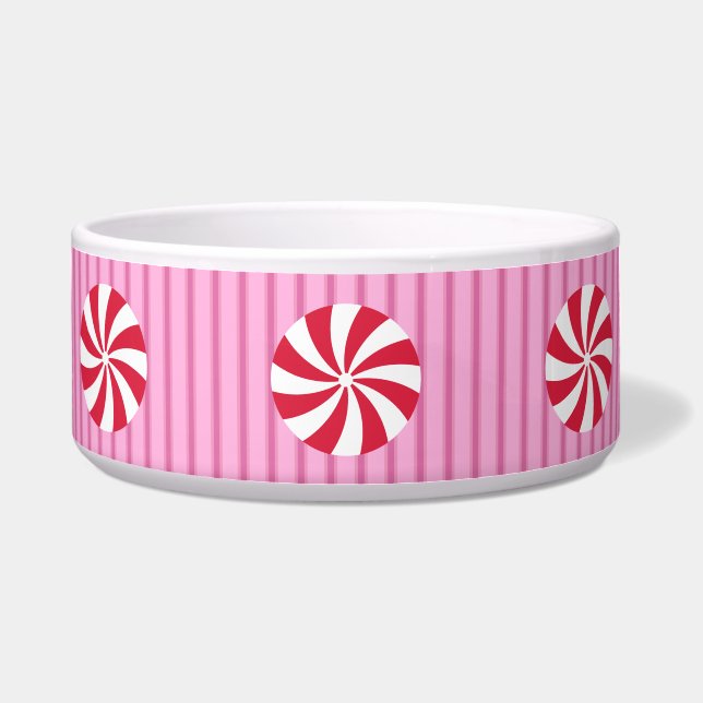 Leuk en Fancy Roze Kerst Peppermint Snoep Voerbakje (Voorkant)