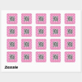Leuk en Fancy Roze PII 3.142 QR Code Vierkante Sticker (Vel)