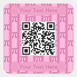 Leuk en Fancy Roze PII 3.142 QR Code Vierkante Sticker