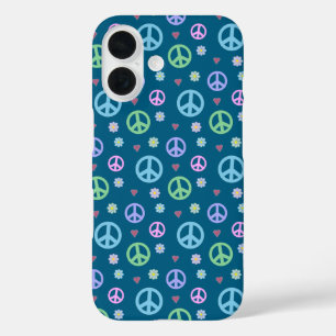 Leuk en Fancy Vredesbord, Bloemen & Harten iPhone 16 Hoesje
