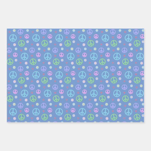 Leuk en Fancy Vredesbord, Bloemen & Harten Inpakpapier Vel (Voorkant 2)