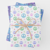 Leuk en Fancy Vredesbord, Bloemen & Harten Inpakpapier Vel (In situ)