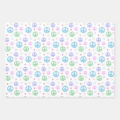 Leuk en Fancy Vredesbord, Bloemen & Harten Inpakpapier Vel (Voorkant)