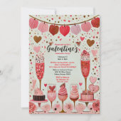 Leuk en feestelijk dessert Galentine's Day Party Kaart (Voorkant)