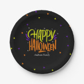 Leuk en feestelijk "Happy Halloween" feest Papieren Bordje (Voorkant)