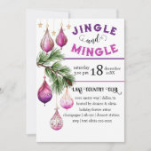 Leuk en feestelijk Jingle en Mingle Pink Party Kaart (Voorkant)