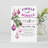 Leuk en feestelijk Jingle en Mingle Pink Party Kaart (Staand voorkant)