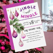 Leuk en feestelijk Jingle en Mingle Pink Party Kaart