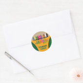 Leuk en feestelijk krijtje ronde sticker (Envelop)