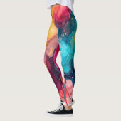 Leuk en Fierce kleurrijke Waterverf Print Leggings (Links)