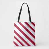 Leuk en Flirty rood en wit diagonaal gestreept Tote Bag (Voorkant)