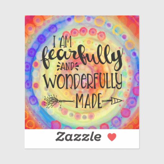 Leuk en gelukkig Angstig en Wonderfully Gemaakt Sticker (Vel)