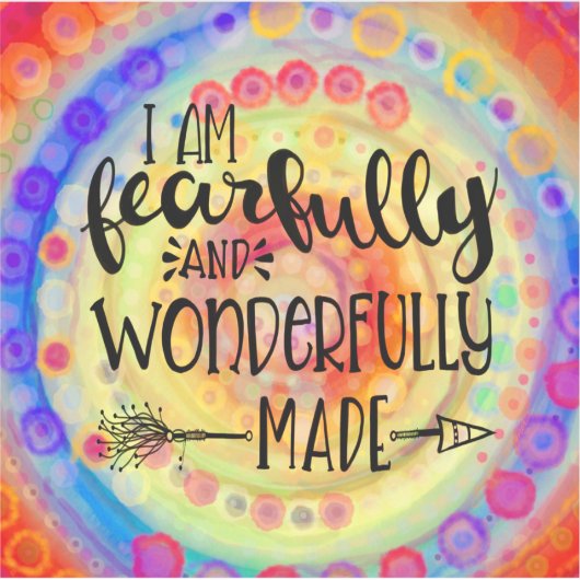 Leuk en gelukkig Angstig en Wonderfully Gemaakt Sticker (Voorkant)