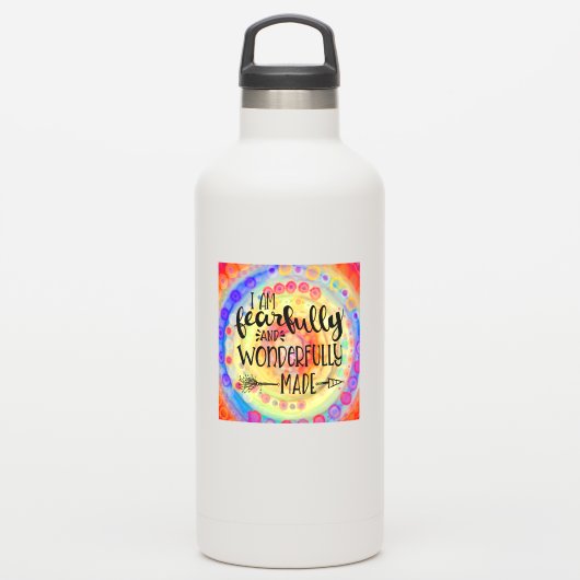 Leuk en gelukkig Angstig en Wonderfully Gemaakt Sticker (Waterfles)