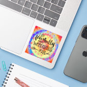 Leuk en gelukkig Angstig en Wonderfully Gemaakt Sticker (Laptop met iPhone)