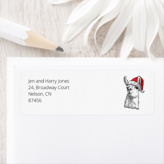 Leuk en helder aanpasbaar Llama-kerstfeest Etiket (Insitu)