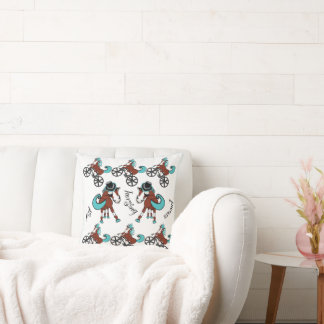 Leuk en helder paardendesign kussen