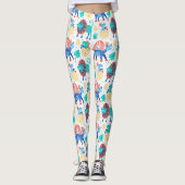 Leuk en kleurrijk dinosauruspatroon leggings (Voorkant)