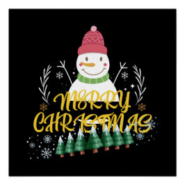 Leuk en kleurrijk kerstwensontwerp perfect poster