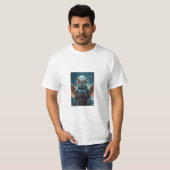 Leuk en kleurrijk mannen t-shirt met astronaut uil (Voorkant volledig)