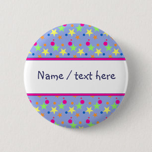 Leuk en kleurrijk modern trendy sterontwerp ronde button 5,7 cm