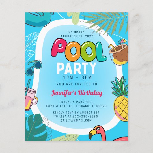 Leuk en kleurrijk poolparty | Palm Zwemmen Verjaar (Voorkant)