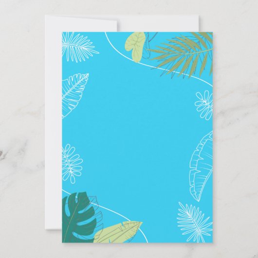 Leuk en kleurrijk poolparty | Palm Zwemmen Verjaar Kaart (Achterkant)