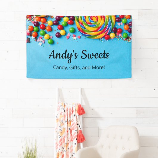 Leuk en kleurrijk Snoep Shop Sweets Store Zakelijk Spandoek (Insitu)