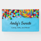 Leuk en kleurrijk Snoep Shop Sweets Store Zakelijk Spandoek (Horizontaal)