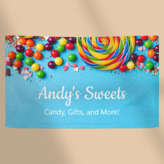 Leuk en kleurrijk Snoep Shop Sweets Store Zakelijk Spandoek