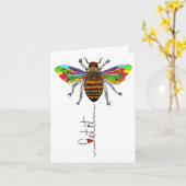 Leuk en Kleurrijk stuntel het Wenskaart van de Bij Kaart (Gele Bloem)