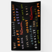 Leuk en kleurrijk typografie patroon, Halloween Spandoek (Verticaal)