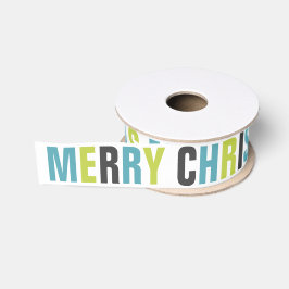 Leuk en kleurrijk "Vrolijk kerstfeest" Grosgrain Lint