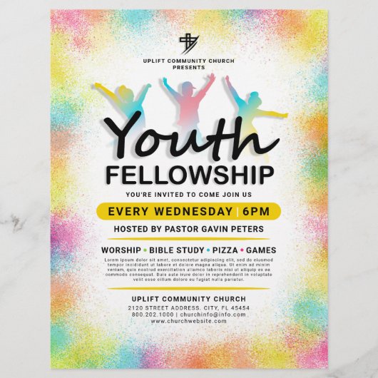 Leuk en kleurrijk Youth Fellowship Kerk Event Flyer (Voorkant)