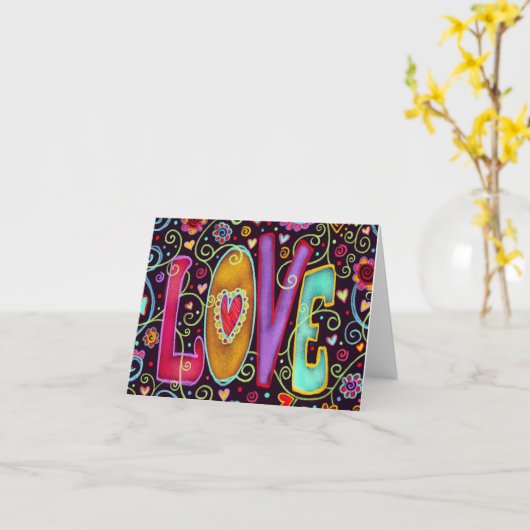 Leuk en Koket LIEFDE Kaart (Gele Bloem)