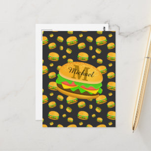 Leuk en leuk lekker burgerpatroon Monogram Briefkaart
