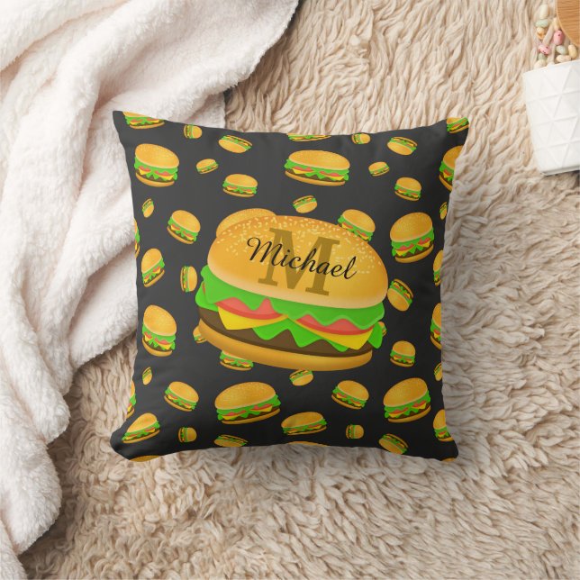 Leuk en leuk lekker burgerpatroon Monogram Kussen (Deken)