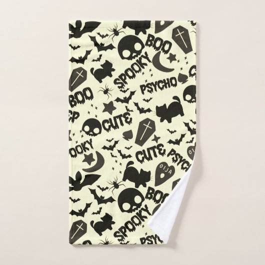 Leuk en Leuk Paarse Blauw en Zwart Halloween Bad Handdoek (Handdoek)