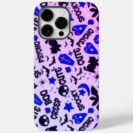 Leuk en Leuk Paarse, Blauwe en Zwarte Halloween Case-Mate iPhone 14 Pro Max Hoesje
