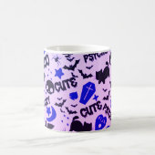 Leuk en Leuk Paarse, Blauwe en Zwarte Halloween Koffiemok (Center)
