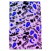 Leuk en Leuk Paarse, Blauwe en Zwarte Halloween Medium Cadeauzakje (Voorkant)