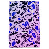 Leuk en Leuk Paarse, Blauwe en Zwarte Halloween Medium Cadeauzakje (Achterkant)