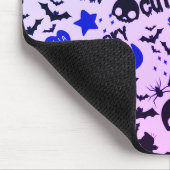 Leuk en Leuk Paarse, Blauwe en Zwarte Halloween Muismat (Hoek)