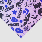 Leuk en Leuk Paarse, Blauwe en Zwarte Halloween Tissuepapier (Detail)
