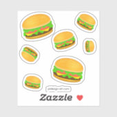 Leuk en leuk yummy burgerpatroon sticker (Vel)