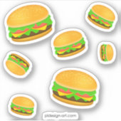 Leuk en leuk yummy burgerpatroon sticker (Voorkant)